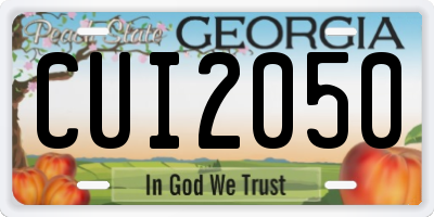 GA license plate CUI2050