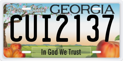 GA license plate CUI2137