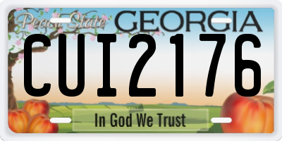 GA license plate CUI2176