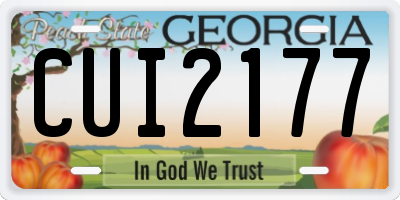 GA license plate CUI2177