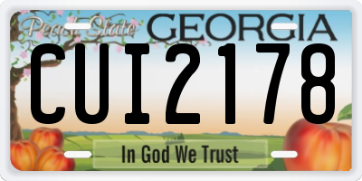 GA license plate CUI2178