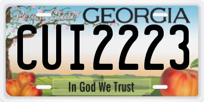 GA license plate CUI2223