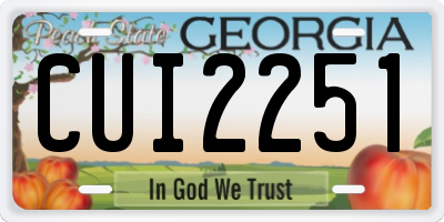 GA license plate CUI2251
