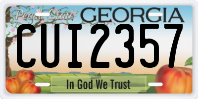 GA license plate CUI2357