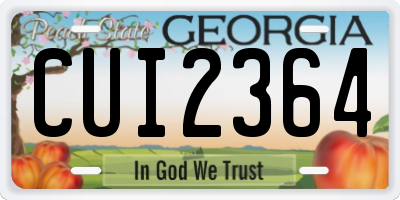 GA license plate CUI2364