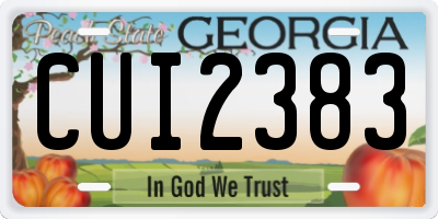 GA license plate CUI2383