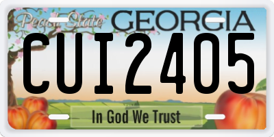 GA license plate CUI2405