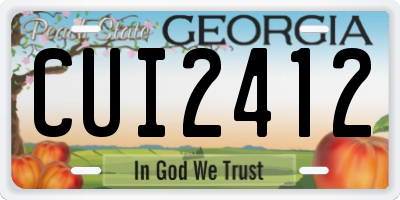 GA license plate CUI2412