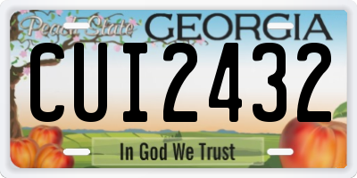 GA license plate CUI2432