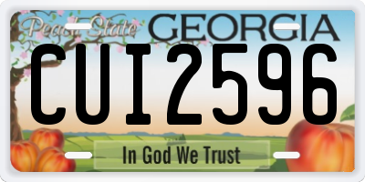 GA license plate CUI2596