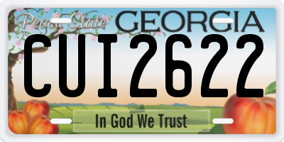 GA license plate CUI2622