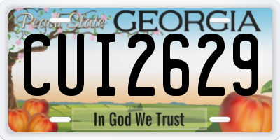 GA license plate CUI2629