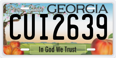 GA license plate CUI2639