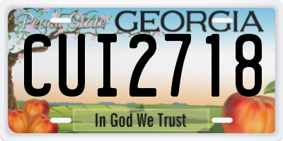 GA license plate CUI2718