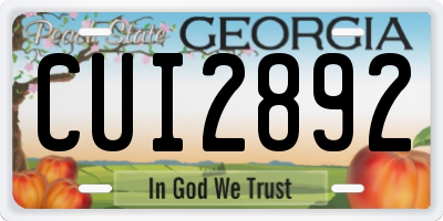 GA license plate CUI2892