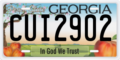 GA license plate CUI2902