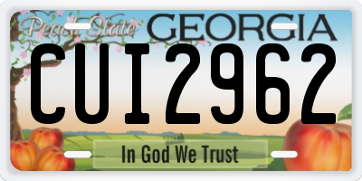 GA license plate CUI2962