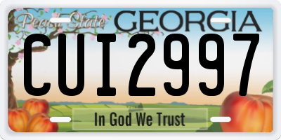 GA license plate CUI2997