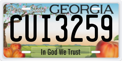 GA license plate CUI3259