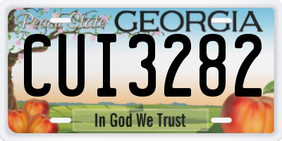 GA license plate CUI3282