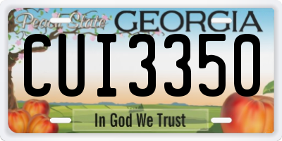 GA license plate CUI3350