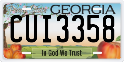 GA license plate CUI3358