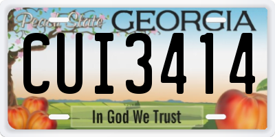 GA license plate CUI3414