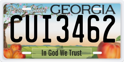 GA license plate CUI3462