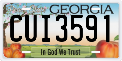 GA license plate CUI3591