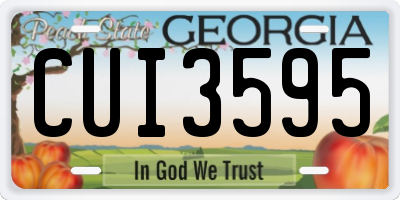 GA license plate CUI3595