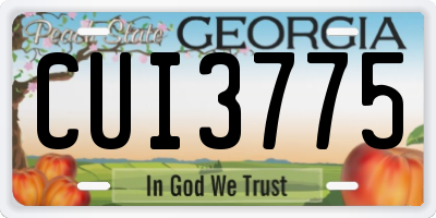 GA license plate CUI3775