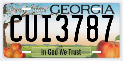 GA license plate CUI3787