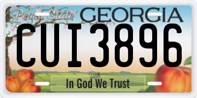 GA license plate CUI3896