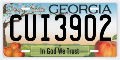 GA license plate CUI3902