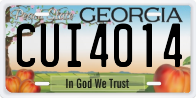 GA license plate CUI4014