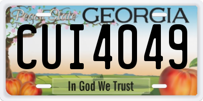 GA license plate CUI4049