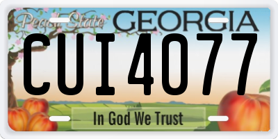 GA license plate CUI4077