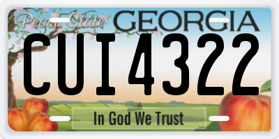 GA license plate CUI4322