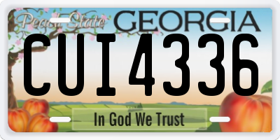 GA license plate CUI4336