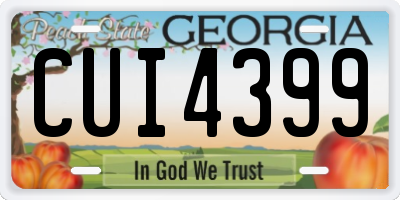 GA license plate CUI4399