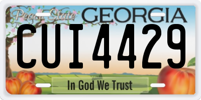 GA license plate CUI4429