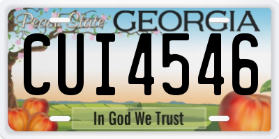 GA license plate CUI4546