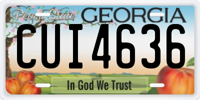 GA license plate CUI4636