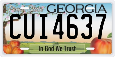 GA license plate CUI4637