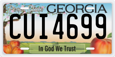 GA license plate CUI4699