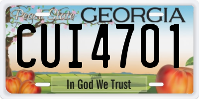 GA license plate CUI4701