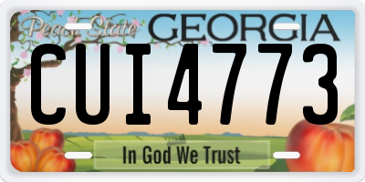 GA license plate CUI4773