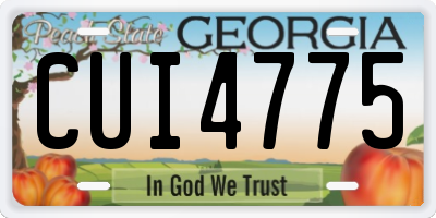 GA license plate CUI4775