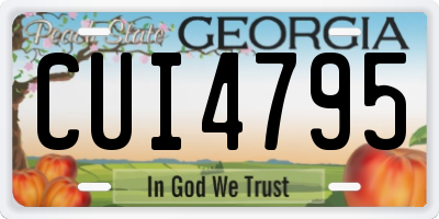 GA license plate CUI4795