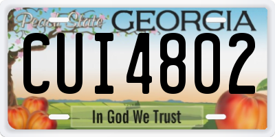 GA license plate CUI4802